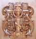 Church lecterns: Double carved lectern - 1 (design detail)