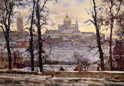 Painting: V.I. Nesterenko "Pochaevskaya lavra"