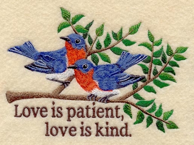 Love Is Patient Bluebirds
