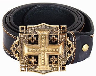 Men's belt - Applique cross