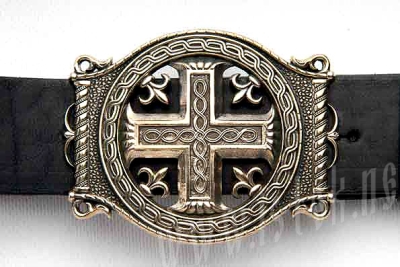 Men's belt - Cross with trefoil