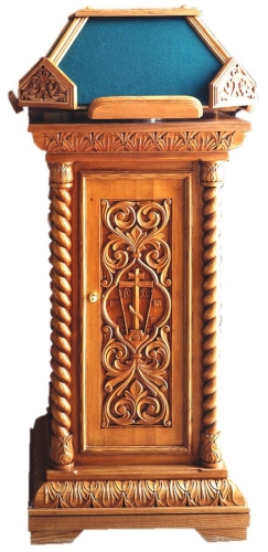 Church lecterns: 4-side kliros carved lectern