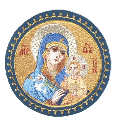 Embroidered icon of the Most Holy Theotokos The Unfading Flower