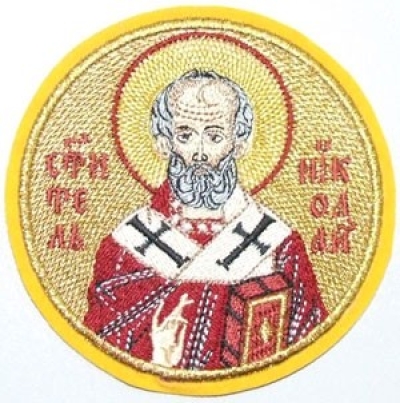 Embroidered icon of St. Nicholas the Wonderworker
