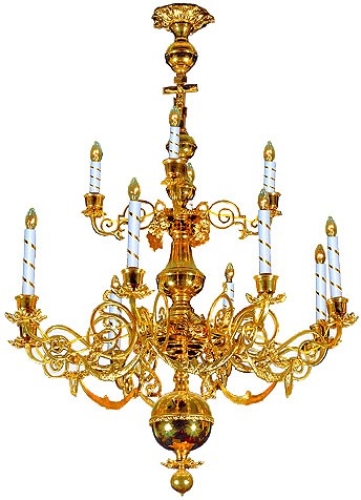 Two-level church chandelier - 7 (21 lights)