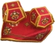 Embroidered chalice covers (veils) - Balaam (red-gold, top view)