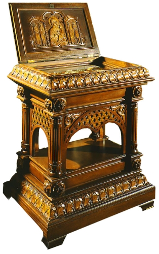 Carved reliquary support table -2