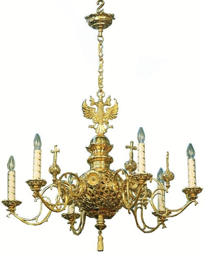 One-level church chandelier - 7 (6 lights)