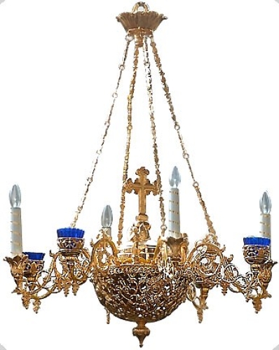 Two-level church chandelier - 13 (6 lights)
