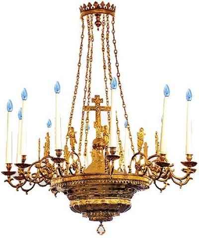 One-level church chandelier - 9 (12 lights)