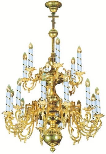 Two-level church chandelier - 5 (18 lights)