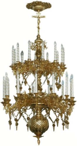 Two-level church chandelier - 9 (25 lights)