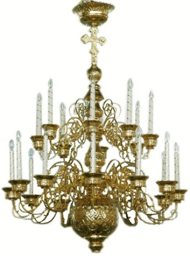 Two-level church chandelier - 6 (20 lights)