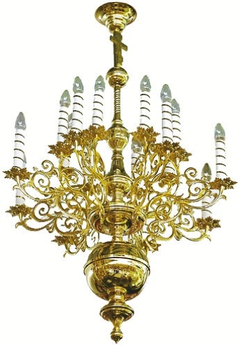 One-level church chandelier - 10 (16 lights)