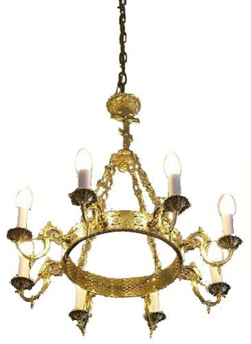 One-level church chandelier (horos) - 5 (8 lights)