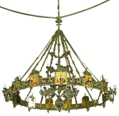 Two-level church chandelier (horos) - 1 (39 lights)