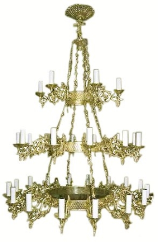 Three-level church chandelier (horos) - 1 (34 lights)
