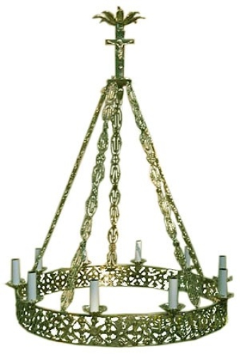 One-level church chandelier (horos) - 10 (10 lights)
