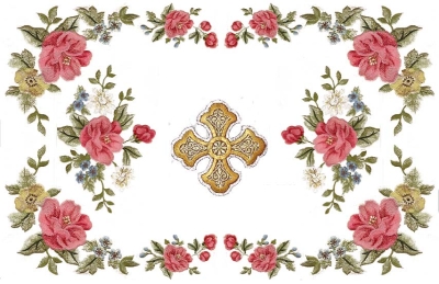 Embroidered chalice covers - Summer flowers