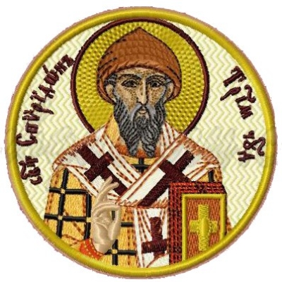 Embroidered icon: Holy Hierarch St. Spyridon of Tremethius