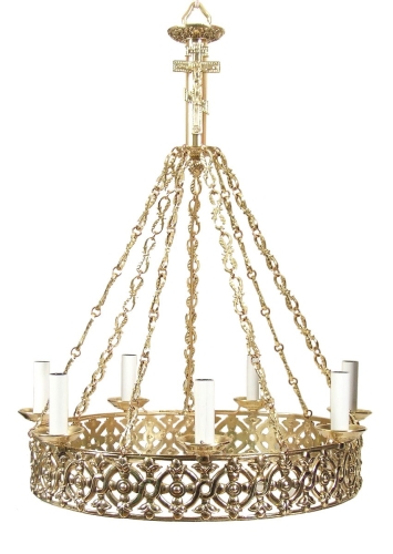 One-level church chandelier (horos) - 15 (7 lights)