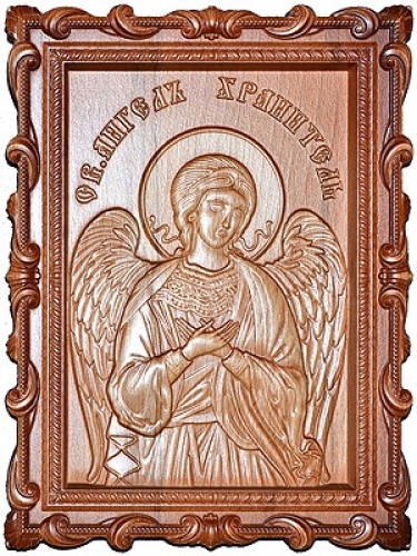 Carved icon: of Holy Guardian Angel