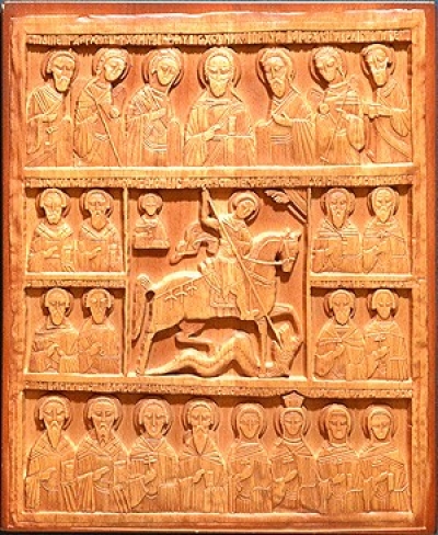 Carved icon: Miracle Victory of St. George