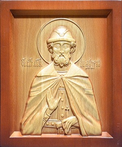Carved icon: of Holy Right-believing Great Prince Demetrius of Don