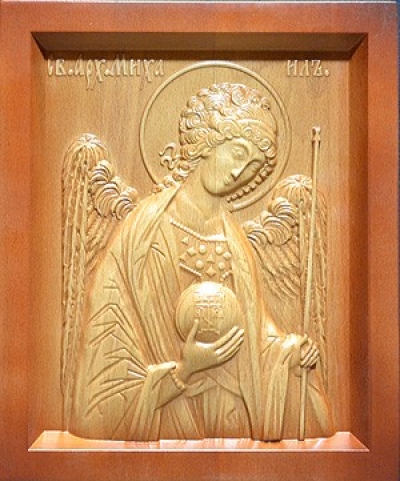 Carved icon: of Holy Archangel Michael