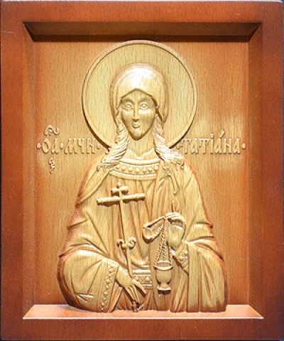 Carved icon: of Holy Martyr Tatiana