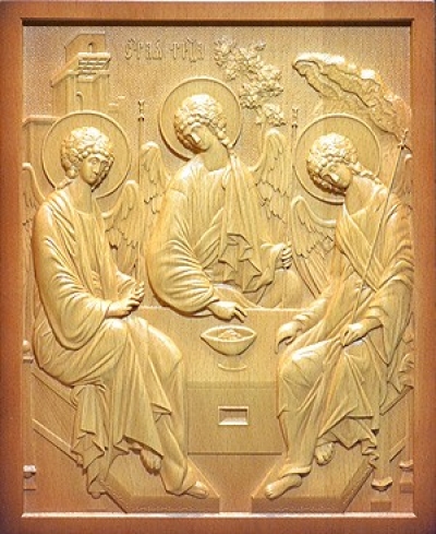 Carved icon: of the Most Holy Trinity