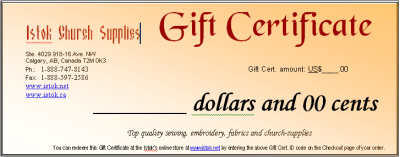 Gift certificate sale