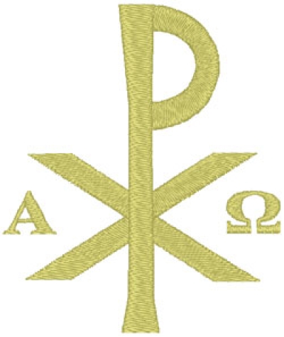 Chi Rho Alpha & Omega embroidered applique