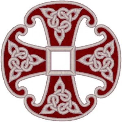 Canterbury Cross with Celtic Knots embroidered applique