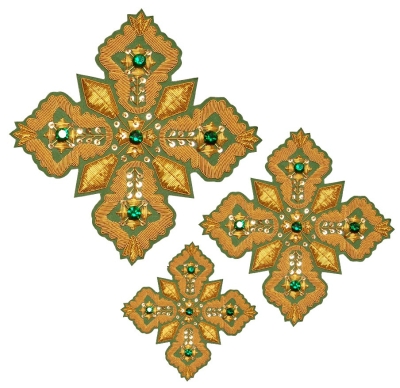 Hand-embroidered crosses - D111