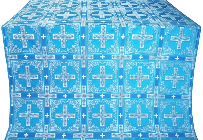 Iveron silk (rayon brocade) (blue/silver)