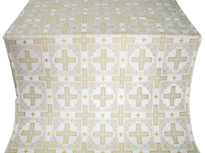 Iveron silk (rayon brocade) (white/gold)