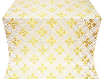 Podolsk silk (rayon brocade) (white/gold)