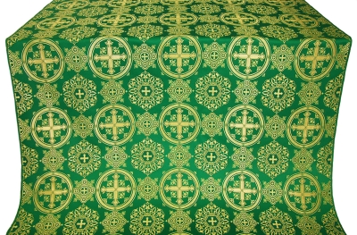 Carpathian silk (rayon brocade) (green/gold)