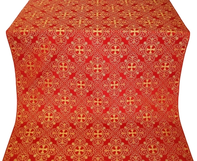 Alania silk (rayon brocade) (red/gold)