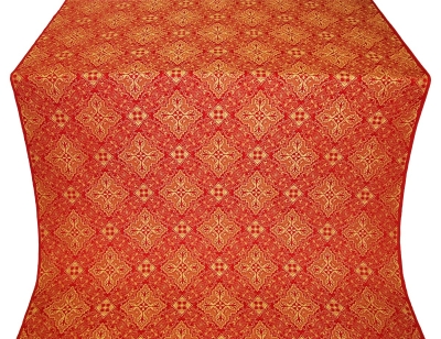 Vilno silk (rayon brocade) (red/gold)