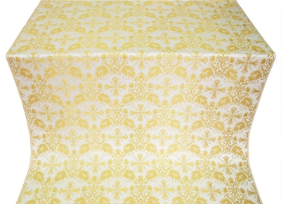 Koursk silk (rayon brocade) (white/gold)