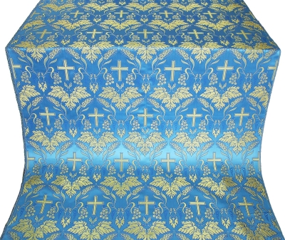 Greek Vine metallic brocade (blue/gold)