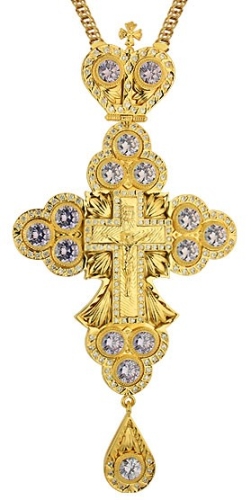 Clergy jewelry pectoral cross no.32 (clear)