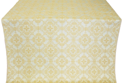 Kolomna posad silk (rayon brocade) (white/gold)