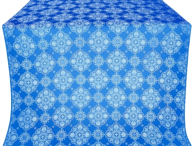 Pochaev Posad silk (rayon brocade) (blue/silver)