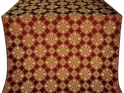 Pochaev Posad silk (rayon brocade) (claret/gold)