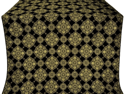 Pochaev Posad silk (rayon brocade) (black/gold)