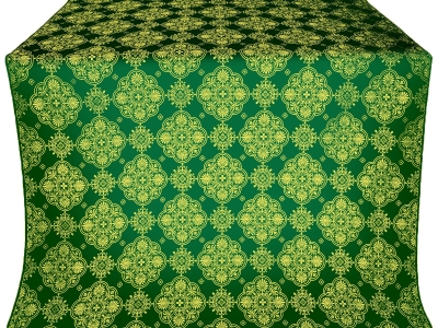 Pochaev Posad silk (rayon brocade) (green/gold)
