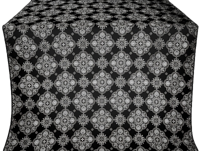 Pochaev Posad silk (rayon brocade) (black/silver)